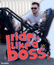 Mom and Dad looking at their 2 toddlers in the voyager™ inline® stroller - like a boss - @katytate - philandteds.com