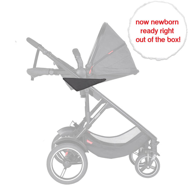 philandteds voyager inline buggy showing newborn ready parent facing seat using wedgie in side view_charcoal