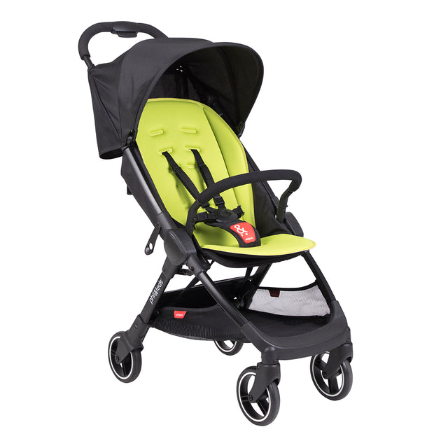 phil&teds go buggy v1 compact lightweight stroller in apple green three quarter view_apple