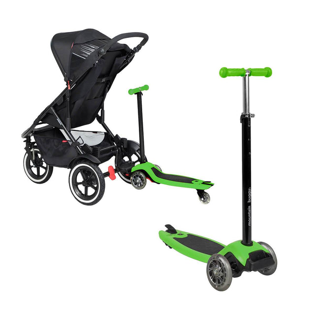 phil&teds inline range works perfectly with freerider in lime green _lime