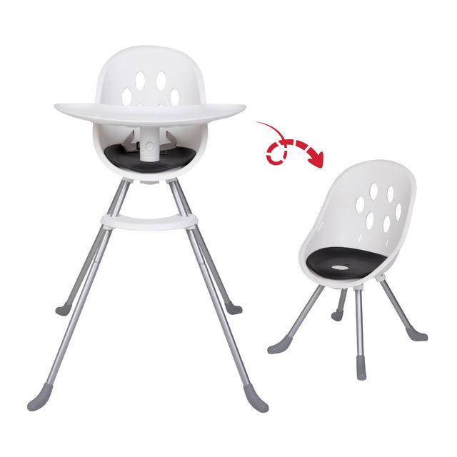 phil&teds award winning poppy high chair showing dual high chair and my chair modes_black seat liner