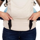 mountain buggy juno baby carrier in sand beige colour has storage pockets_sand