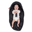 phil&teds snuggle & snooze sleeping bag in black with top cover off and happy baby top view